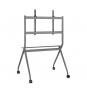 AISENS Soporte De Suelo Pro Con Rueda, 1 Bandeja Para Pantalla Interactiva/TV 120kg De 50-86, Negro