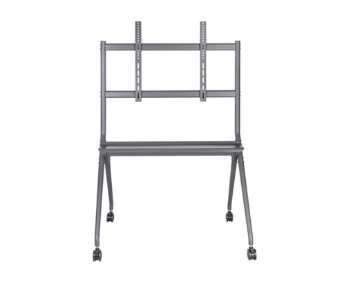AISENS Soporte De Suelo Pro Con Rueda, 1 Bandeja Para Pantalla Interactiva/TV 120kg De 50-86, Negro