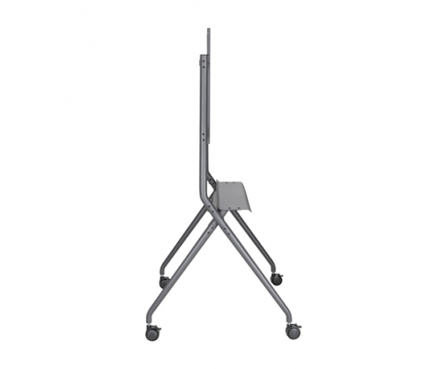 AISENS Soporte De Suelo Pro Con Rueda, 1 Bandeja Para Pantalla Interactiva/TV 120kg De 50-86, Negro