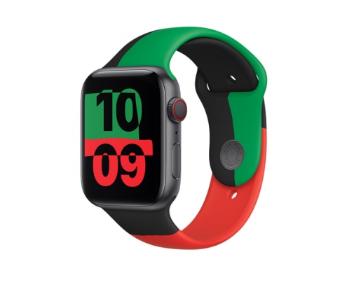 Apple MUQ73ZM/A Accesorios para dispositivos vestibles inteligentes Grupo de rock Negro, Verde, Rojo Fluoroelastómero