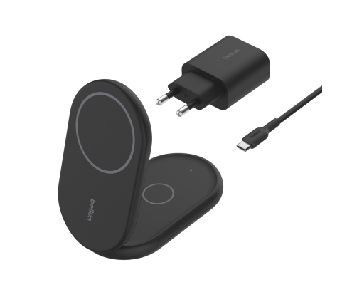 Belkin BoostCharge Auriculares, Smartphone Negro USB Cargador inalámbrico Carga rápida Interior