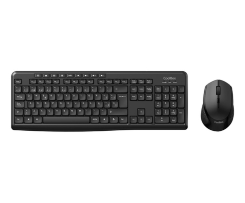 CoolBox Kit Teclado inalámbrico de membrana español con ratón ergonómico y teclas multimedia