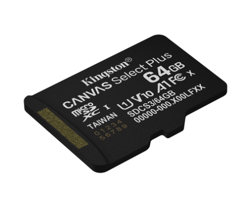 Kingston Technology 64GB microSDXC Canvas Select Plus Gen3 100MB/s A1 (Incluye adaptador de SD)