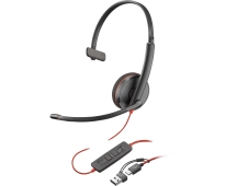 POLY Auriculares Blackwire 3210 monaural USB-C + adaptador USB-C/A (pa...