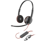 POLY Auriculares Blackwire 3220 estéreo USB-C + adaptador USB-C/A (pa...