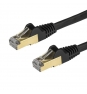 StarTech.com Cable de 1,5m de Red Ethernet Cat6a Negro sin Enganches con Alambre de Cobre