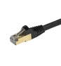 StarTech.com Cable de 1,5m de Red Ethernet Cat6a Negro sin Enganches con Alambre de Cobre