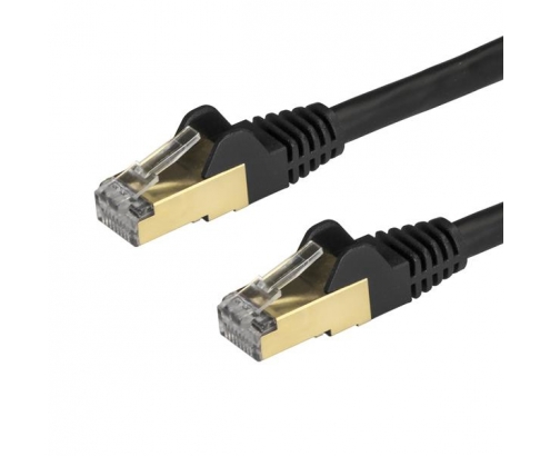 StarTech.com Cable de 1,5m de Red Ethernet Cat6a Negro sin Enganches con Alambre de Cobre