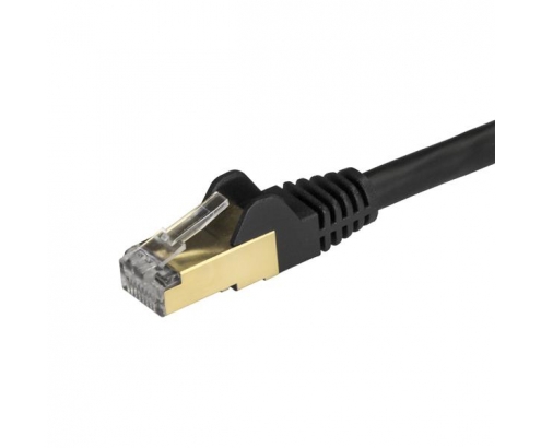 StarTech.com Cable de 1,5m de Red Ethernet Cat6a Negro sin Enganches con Alambre de Cobre