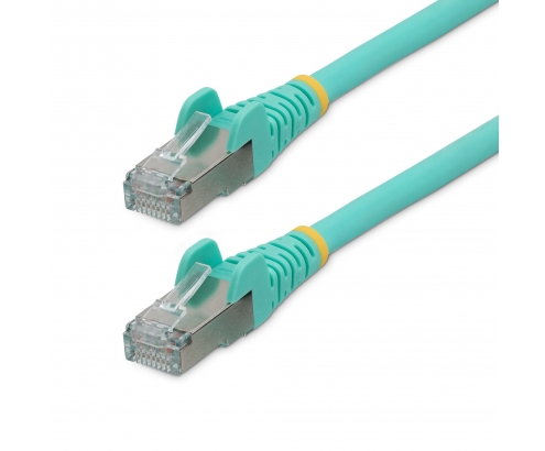 StarTech.com Cable de 7m de Red Ethernet CAT6a - Aguamarina - Low Smoke Zero Halogen (LSZH) - 10GbE - 500MHz - PoE++ de 100W - Snagless sin Pestillo -