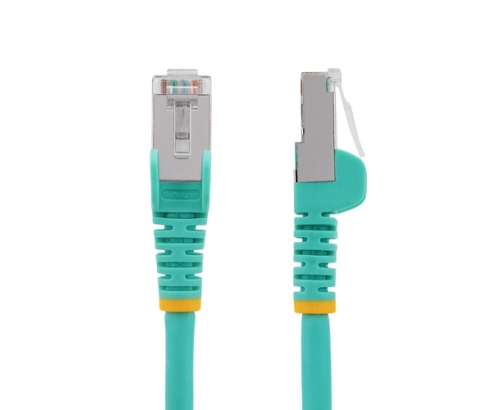 StarTech.com Cable de 7m de Red Ethernet CAT6a - Aguamarina - Low Smoke Zero Halogen (LSZH) - 10GbE - 500MHz - PoE++ de 100W - Snagless sin Pestillo -