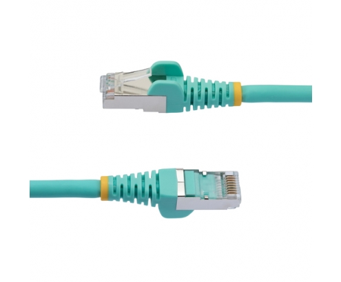 StarTech.com Cable de 7m de Red Ethernet CAT6a - Aguamarina - Low Smoke Zero Halogen (LSZH) - 10GbE - 500MHz - PoE++ de 100W - Snagless sin Pestillo -